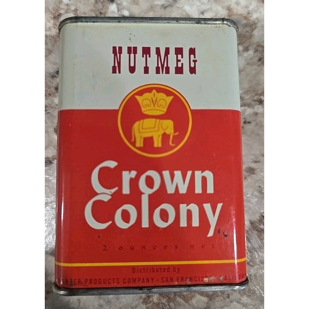 Vintage Crown Colony Nutmeg Tin
